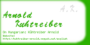 arnold kuhtreiber business card